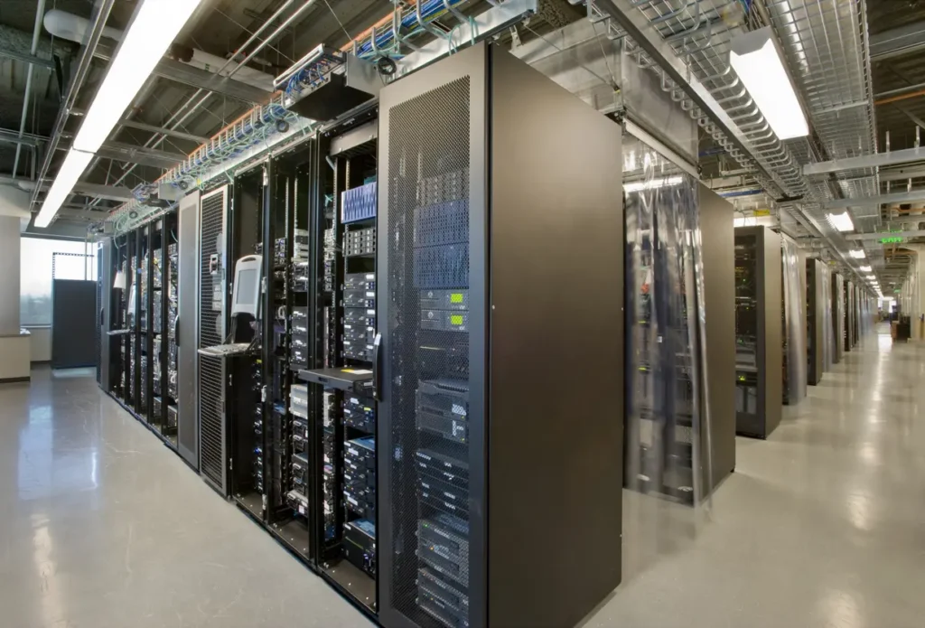 Data Centers with cable tray showing structure cabling