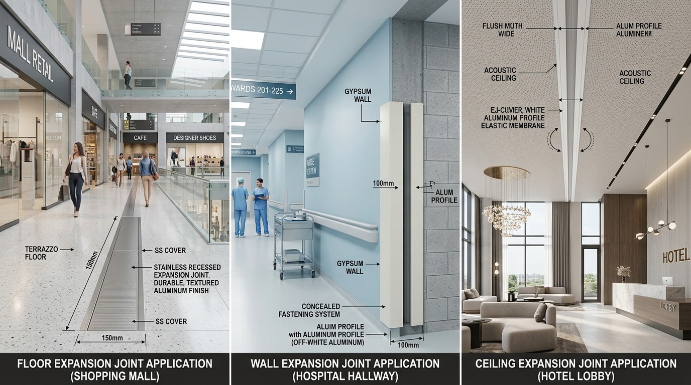Expansion Joint Applications - Floor Wall Ceiling