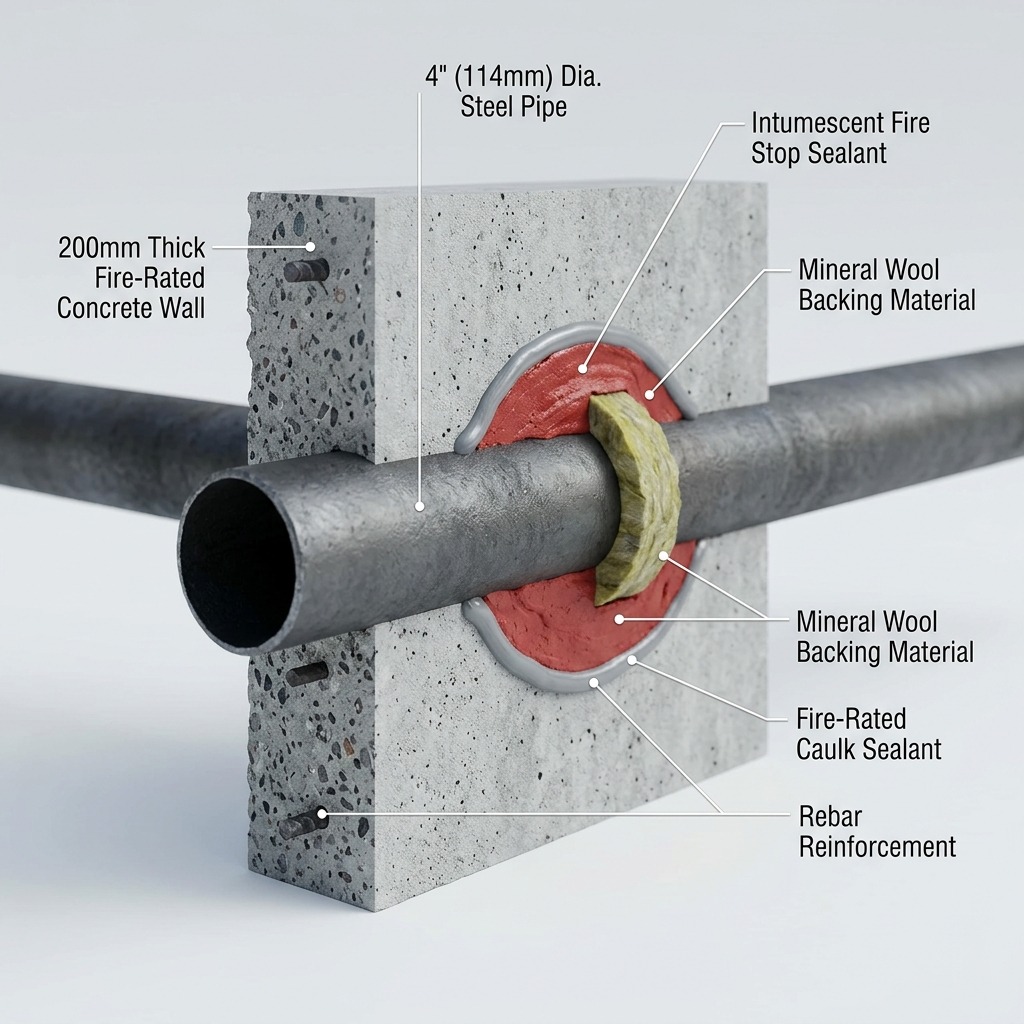 Fire Stop Cross Section Detail